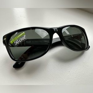 Persol - polarized wayfarer style black frame sunglasses (handmade in Italy)